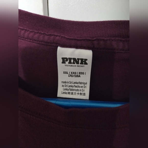PINK Victoria's Secret Maroon Long Sleeve Top - Picture 3 of 4